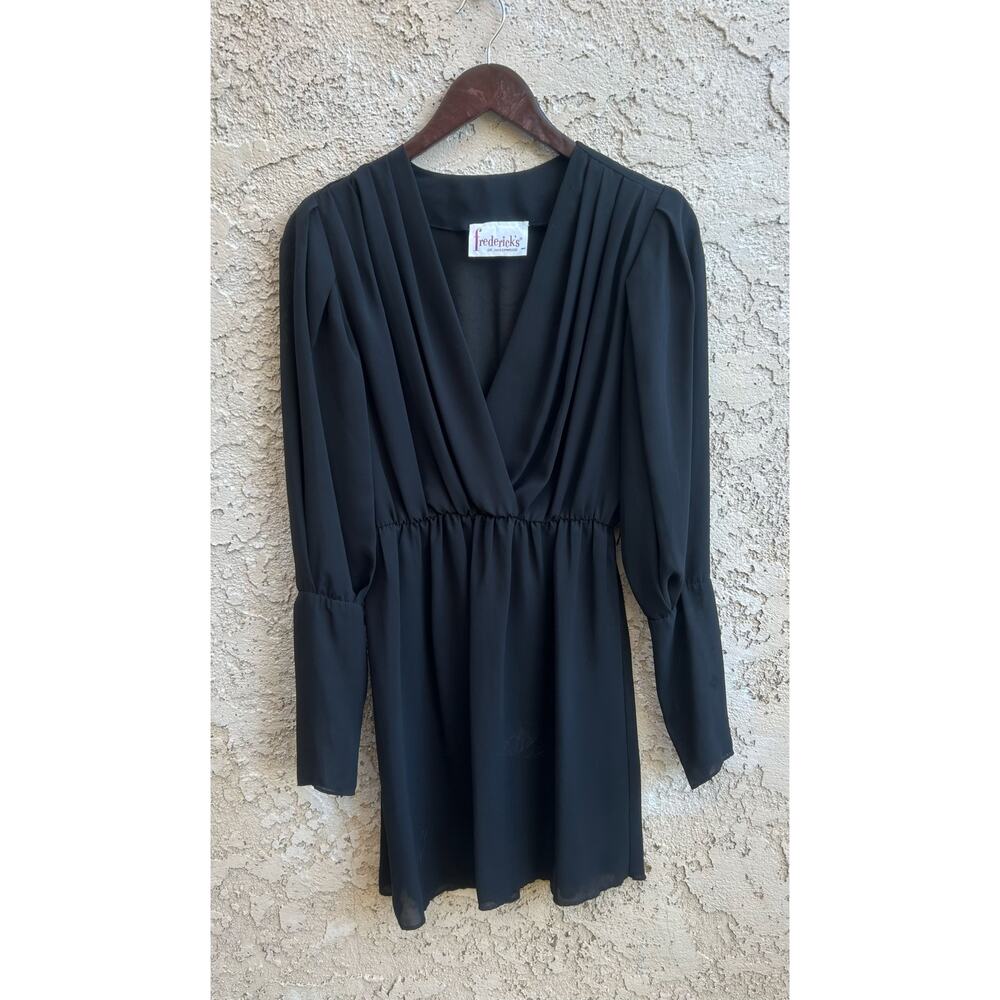 Vintage Frederick’s of Hollywood Black Semi Sheer Mini Dress Size M?